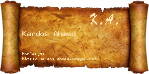 Kardos Ahmed névjegykártya